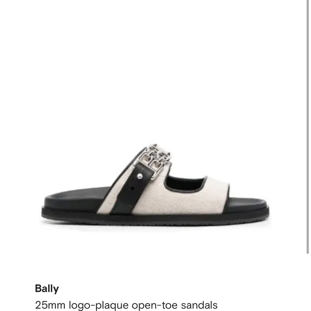 Bally Black and Cream Slide Sandals